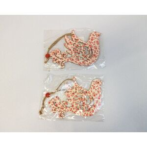 Red & White Dove Hanging Decorations Ornaments